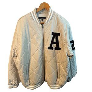 New Look NWT Quilted Bomber Jacket With Black Letter A Number 2 Details Sz 2X